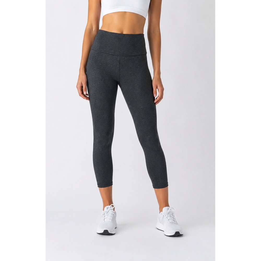Beyond Yoga Womens High Waisted Space Dye Cropped Leggings Charcoal Gray Size M